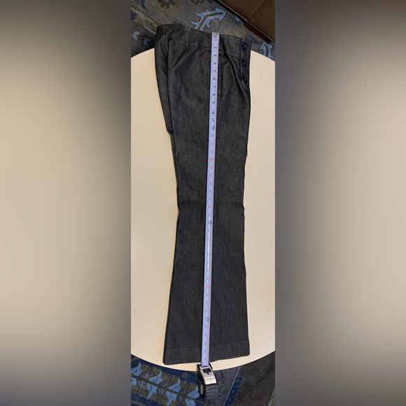 Size 4 Tall | Wide Leg Sailor Side Zip Jeans | Kenneth Cole Reaction | Charcoal - Picture 12 of 15